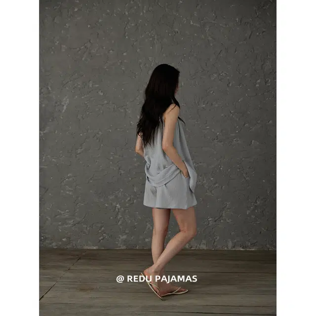 热妒 吊带短裤纯棉纱布高级感薄款家居服可外穿睡衣套装 女款