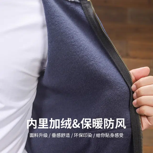 季言 纯色连帽加绒舒适保暖卫衣 男款 铁灰色
