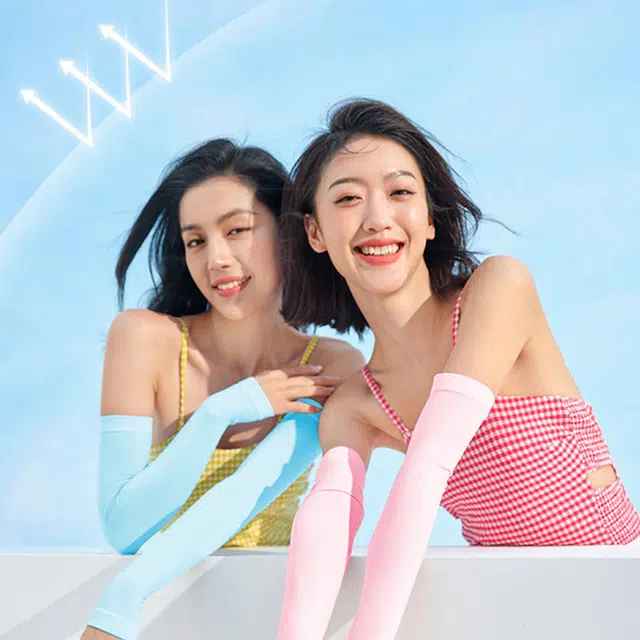 浪莎 舒适百搭冰袖薄款透气户外骑行开车防紫外线袖套 防晒袖 男女同款情侣款