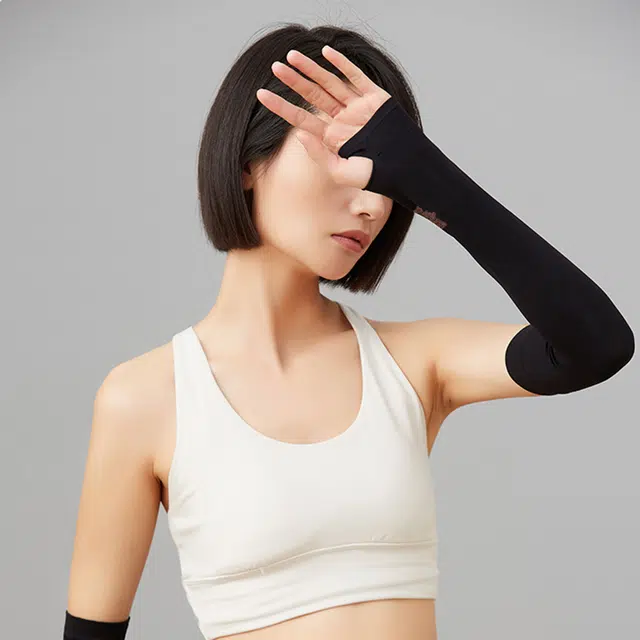 浪莎 纯色硬核冰袖 防紫外线冰丝骑行薄款袖套透气护臂 防晒袖 男女同款情侣款