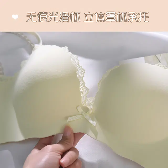 浪莎 小胸聚拢纯欲内衣性感无钢圈无痕收副乳上托防下垂少女胸罩一片式柔软舒适文胸 女款