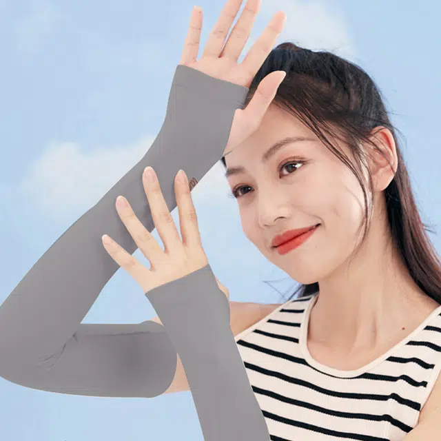 浪莎 纯色硬核冰袖 防紫外线冰丝骑行薄款袖套透气护臂 防晒袖 男女同款情侣款