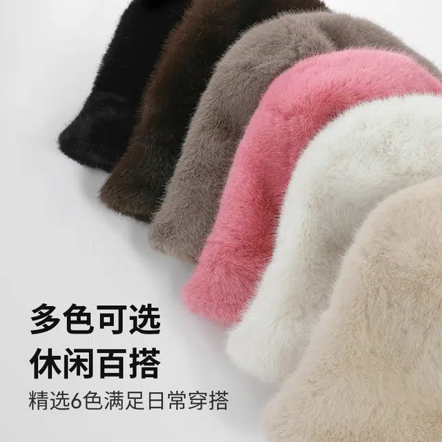 浪莎 纯色毛绒 秋冬款大头围韩版盆帽时尚保暖防寒护耳 涤纶 渔夫帽 女款