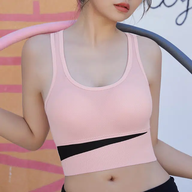 浪莎 瑜伽美背健身背心跑步减震防下垂舒适无压透气内衣可拆卸罩杯工型美背无钢圈收副乳防外扩文胸 女款