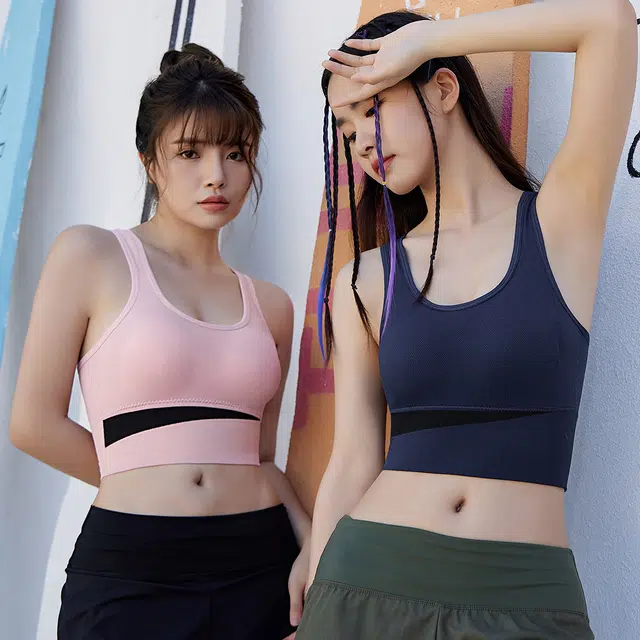 浪莎 瑜伽美背健身背心跑步减震防下垂舒适无压透气内衣可拆卸罩杯工型美背无钢圈收副乳防外扩文胸 女款