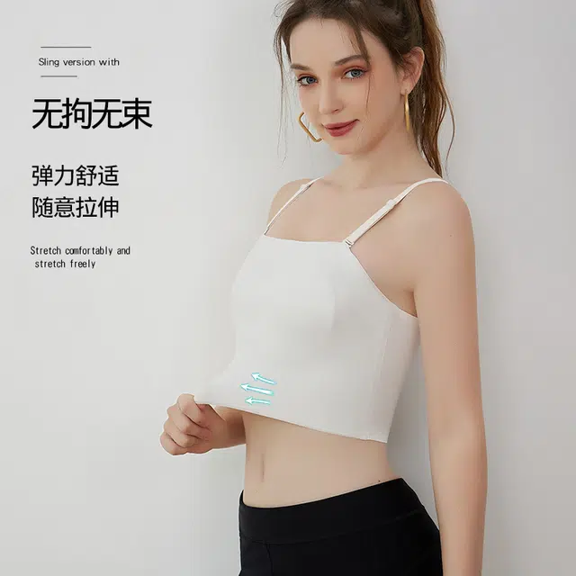 浪莎 薄款纯色大胸显小聚拢透气提拉防滑无痕可拆卸吊带抹胸内衣 女款
