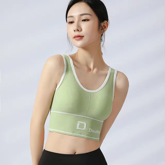 浪莎 薄款内衣无钢圈美背聚拢背心式高密弹柔面料聚拢零束缚高强度防震防下垂跑步瑜伽健身美背加宽下摆式文胸 女款