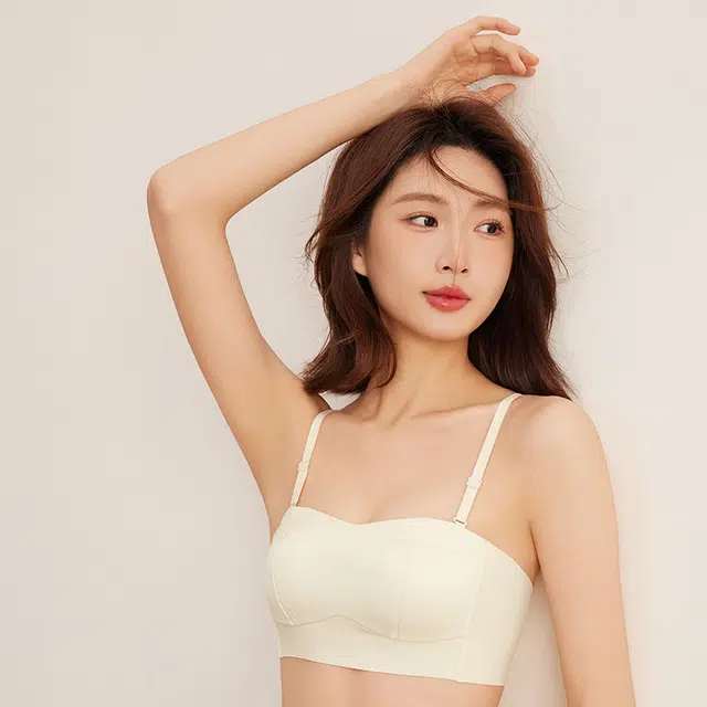 浪莎 小胸聚拢提拉裸感防位移不空杯一片式无痕美背无钢圈柔软亲肤文胸 女款 礼袋装