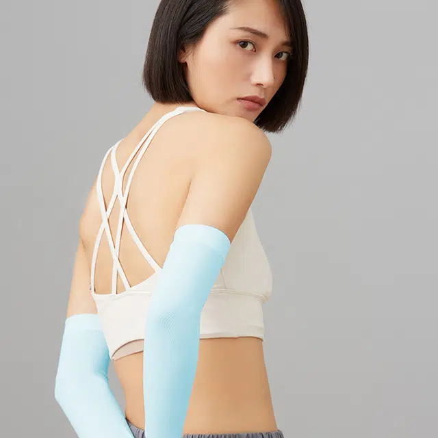 浪莎 纯色硬核冰袖 防紫外线冰丝骑行薄款袖套透气护臂 防晒袖 男女同款情侣款