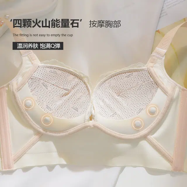浪莎 女士内衣蕾丝装饰聚拢无钢圈无钢圈舒适透气文胸纯色不卡档三角内裤内衣裤套装 女款 红色