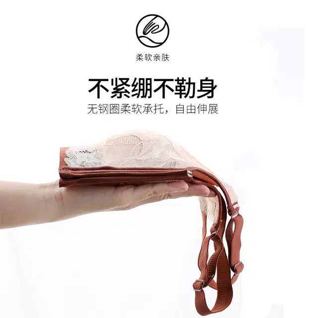 浪莎 女士文胸套装纯色小胸聚拢显大上托无钢圈收副乳防下垂调整型美背薄款文胸内衣 女款 组合装