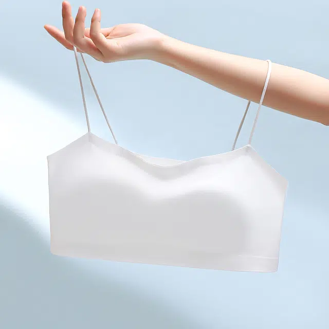 浪莎 美背无钢圈抹胸小胸聚拢上托无痕零束缚防下垂收副乳薄款防走光细肩带一体式文胸 女款