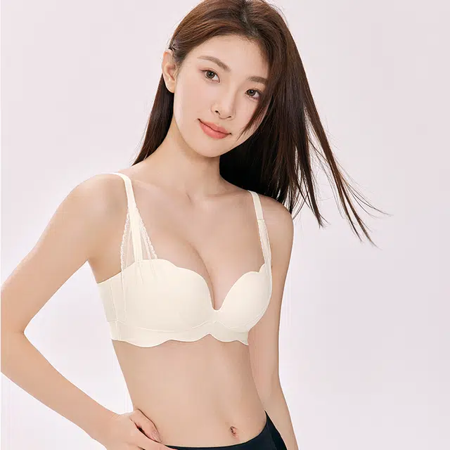 浪莎 性感蕾丝立体聚拢上托内衣防下垂收副乳塑型美背柔软舒适亲肤文胸 女款