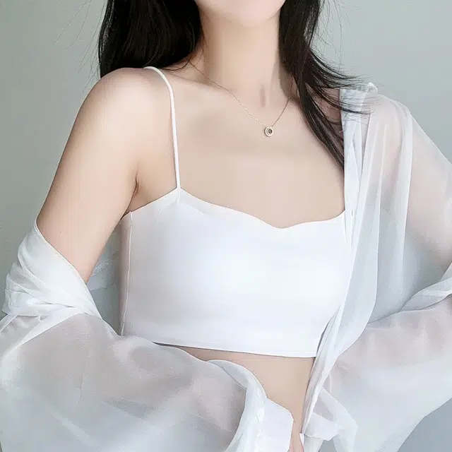 浪莎 美背无钢圈抹胸小胸聚拢上托无痕零束缚防下垂收副乳薄款防走光细肩带一体式文胸 女款