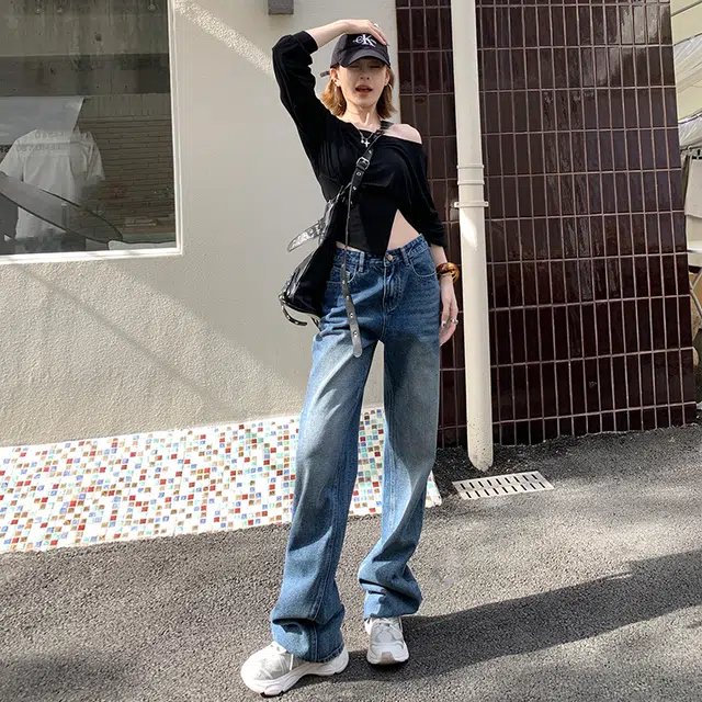 玫丝朵 百搭时尚休闲简约清新牛仔裤 女款
