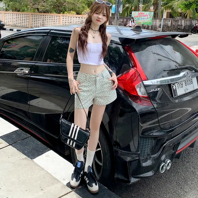 玫丝朵 甜美个性显瘦时髦百搭休闲短裤 女款 碎花短裤