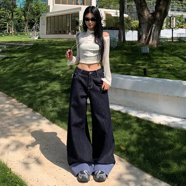 玫丝朵 简约舒适休闲通勤百搭牛仔裤 女款