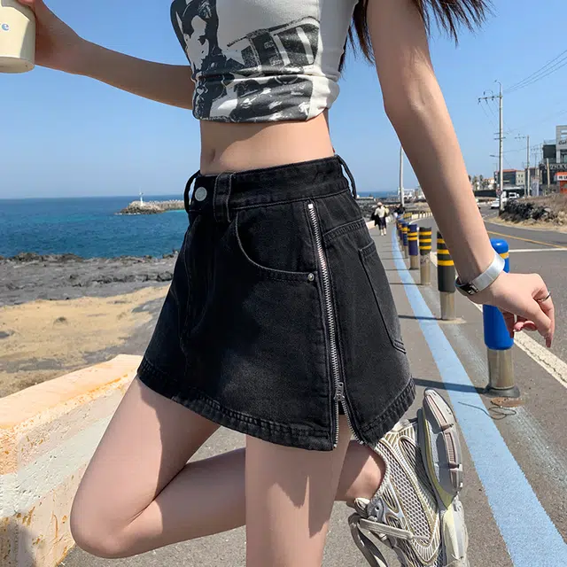 玫丝朵 时尚简约百搭牛仔短裙 女款