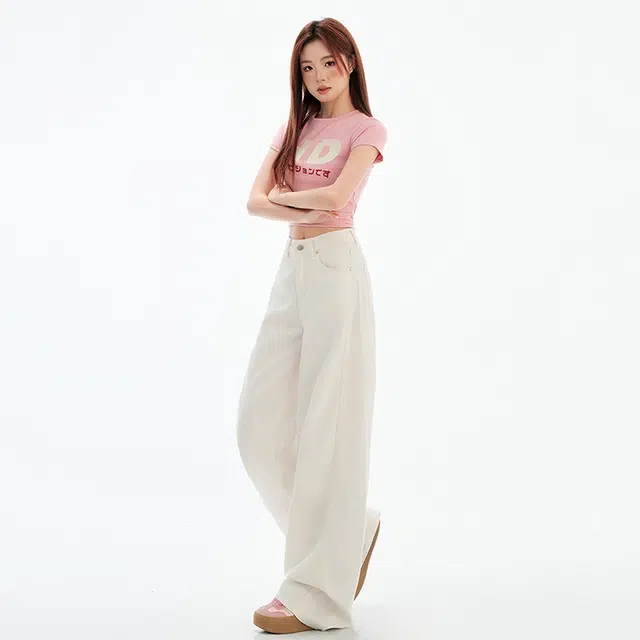 玫丝朵 时尚优雅百搭气质简约牛仔裤 女款