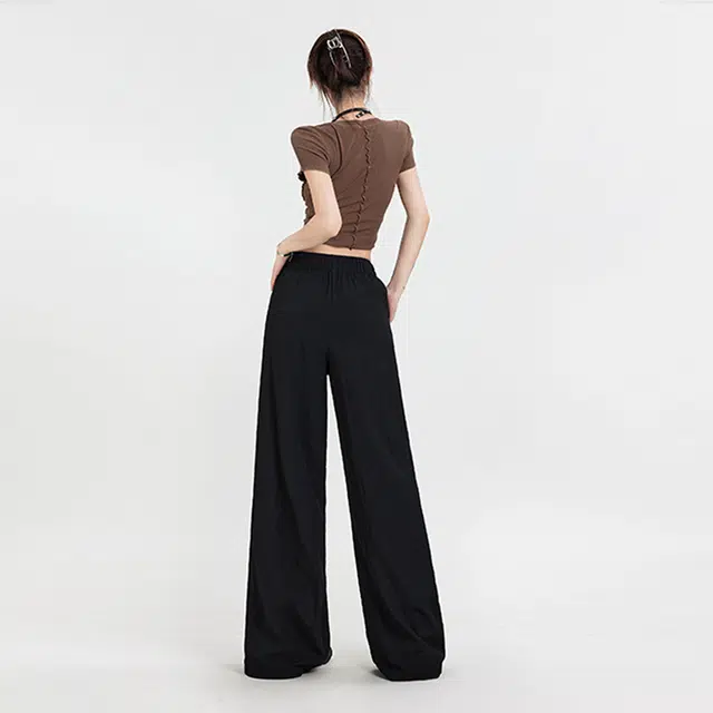 玫丝朵 高腰宽松简约阔腿休闲裤 女款