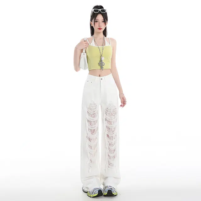 玫丝朵 时尚百搭气质简约清新牛仔裤 女款