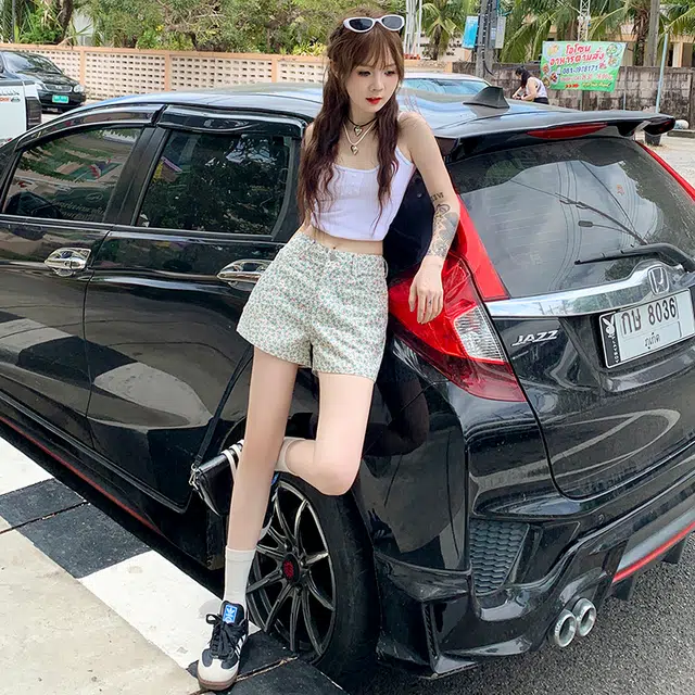 玫丝朵 甜美个性显瘦时髦百搭休闲短裤 女款 碎花短裤