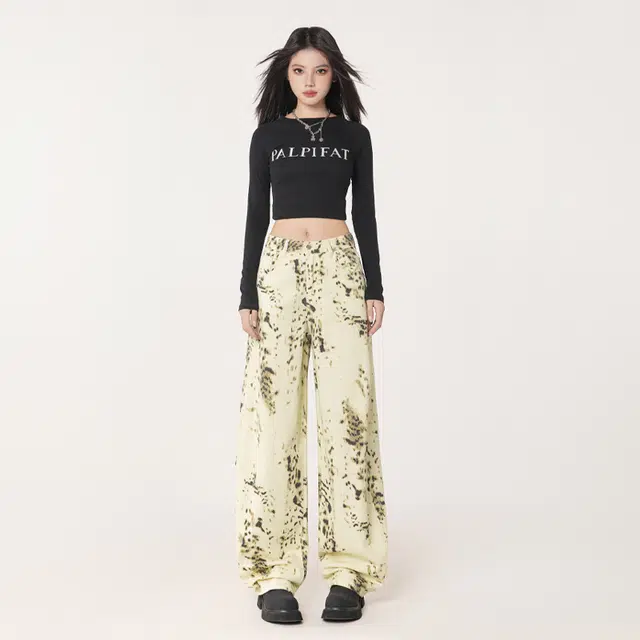 玫丝朵 简约通勤百搭阔腿休闲牛仔裤 女款