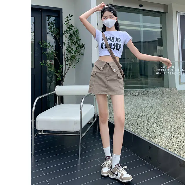玫丝朵 复古休闲时尚百搭舒适简约牛仔短裙 女款