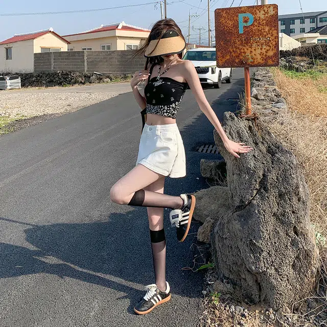 玫丝朵 美式小众侧拉链设计时尚百搭简约牛仔短裙 女款