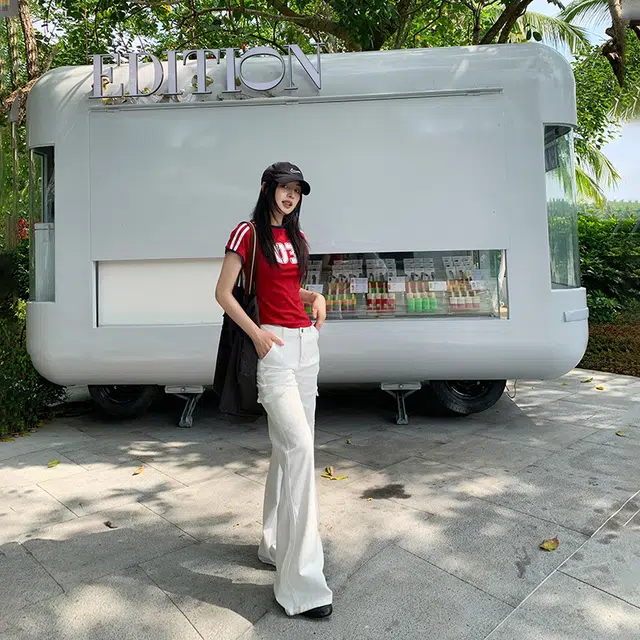 玫丝朵 休闲简约舒适百搭长裤牛仔裤 女款
