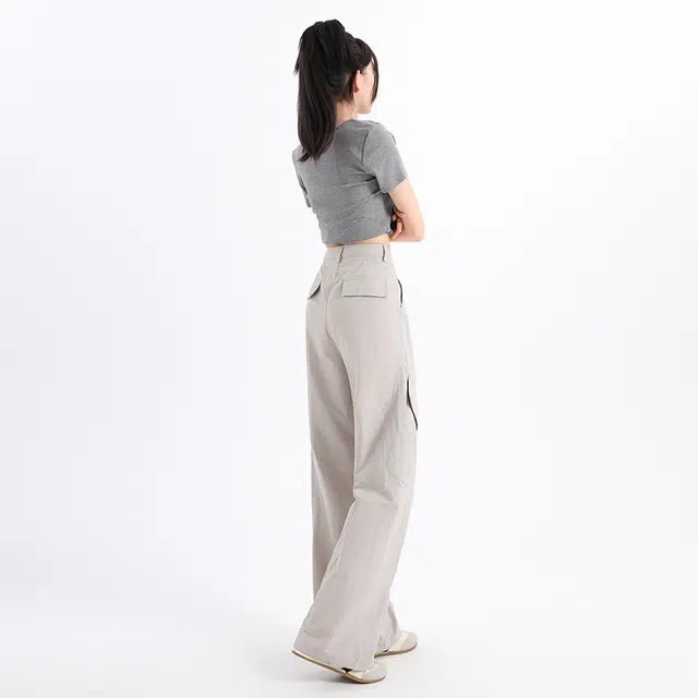 玫丝朵 百搭气质舒适简约高腰宽松阔腿休闲裤 女款