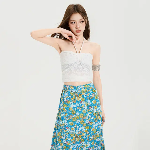 玫丝朵 美式纯欲风抽褶修身时尚百搭上衣抹胸 女款