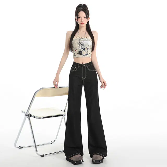 玫丝朵 时尚优雅复古气质百搭牛仔裤 女款