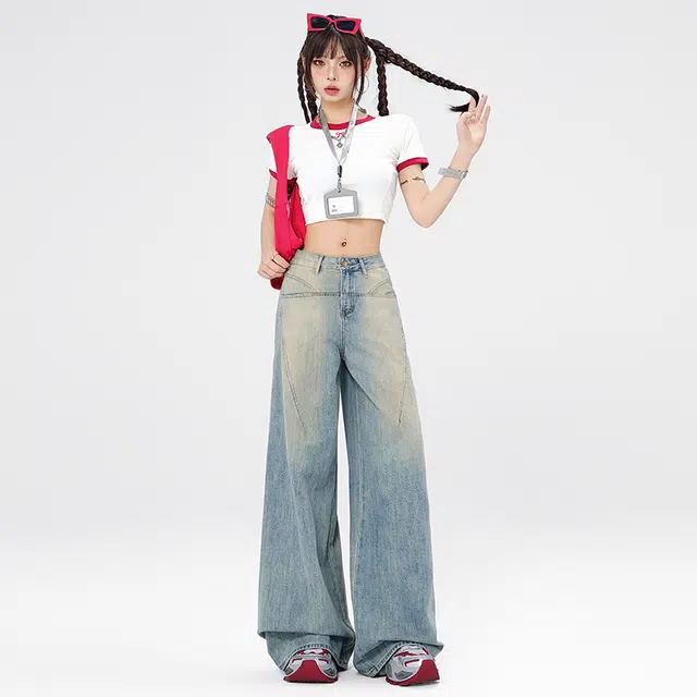 玫丝朵 通勤简约时尚休闲舒适牛仔裤 女款