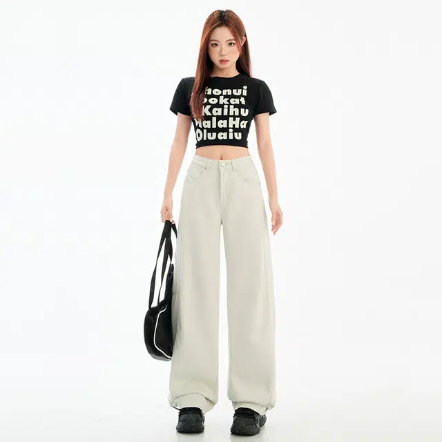 玫丝朵 百搭休闲气质简约优雅牛仔裤 女款