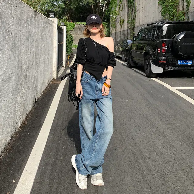 玫丝朵 百搭时尚休闲简约清新牛仔裤 女款