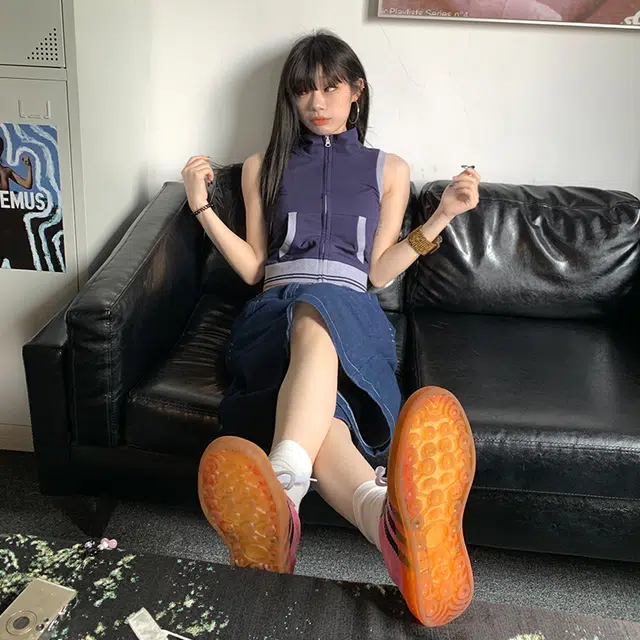 玫丝朵 甜辣百搭千禧风背心 女款 午夜蓝