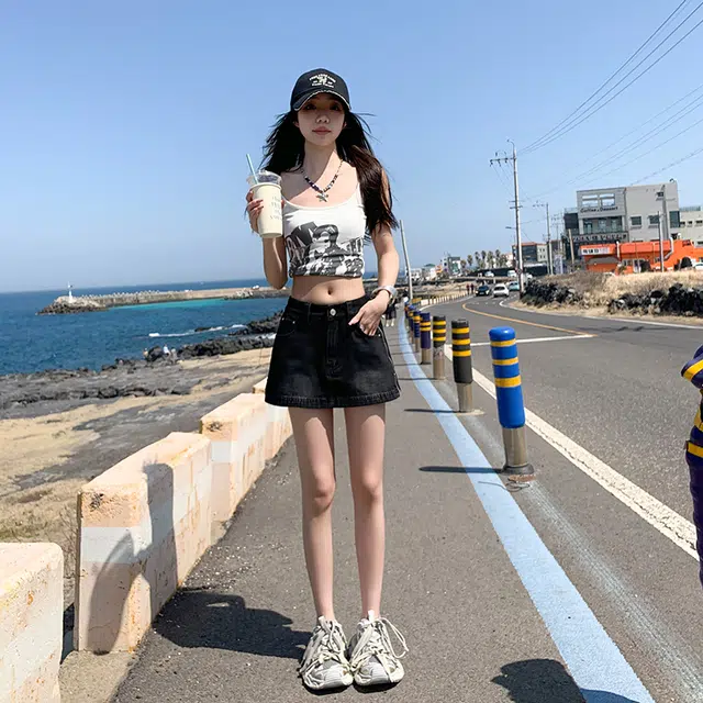 玫丝朵 时尚简约百搭牛仔短裙 女款