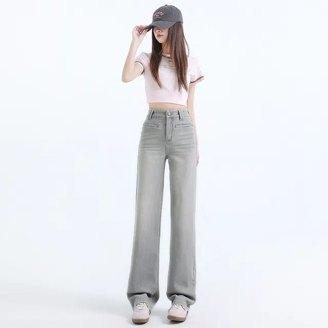 玫丝朵 优雅百搭清新简约纯色舒适 牛仔裤 女款