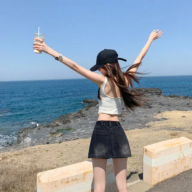 玫丝朵 时尚简约百搭牛仔短裙 女款