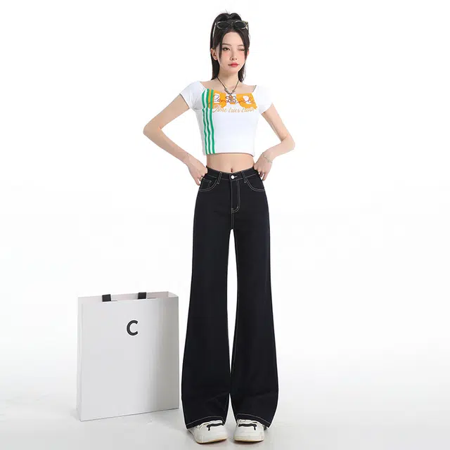 玫丝朵 时尚优雅复古气质百搭牛仔裤 女款