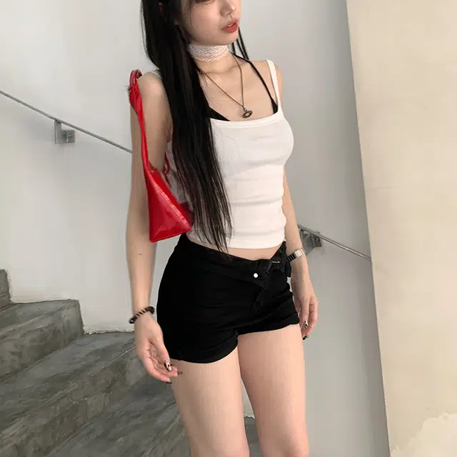 玫丝朵 纯色修身套头吊带 女款