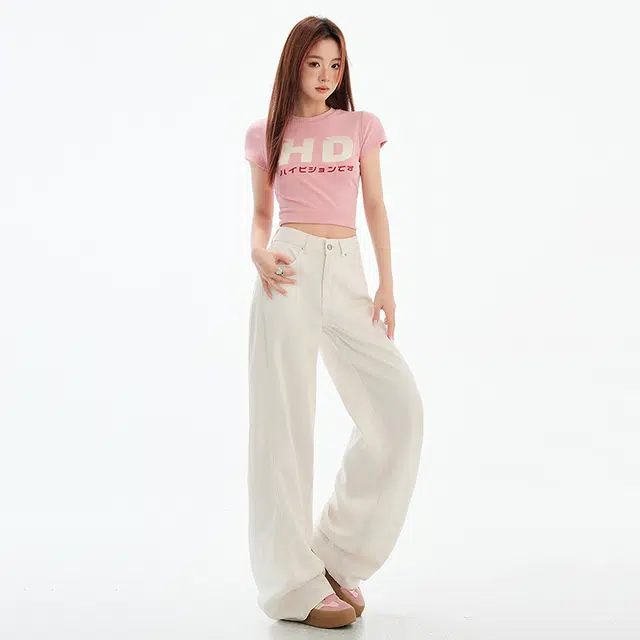 玫丝朵 时尚优雅百搭气质简约牛仔裤 女款
