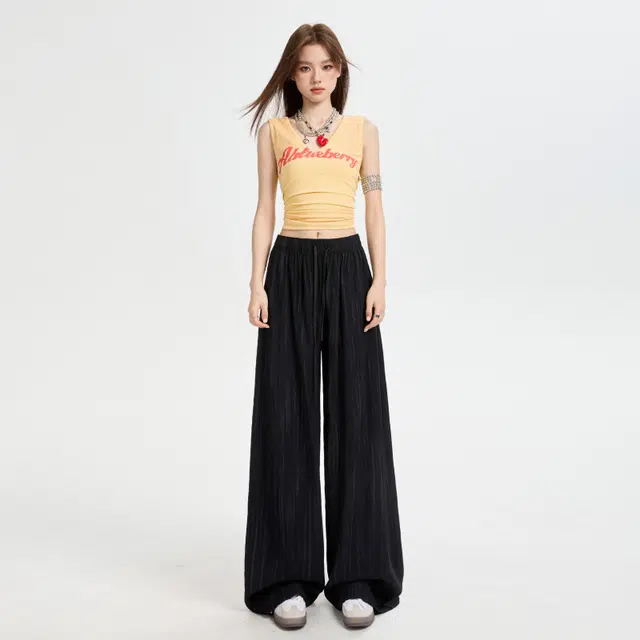 玫丝朵 百搭气质宽松舒适阔腿休闲裤 女款