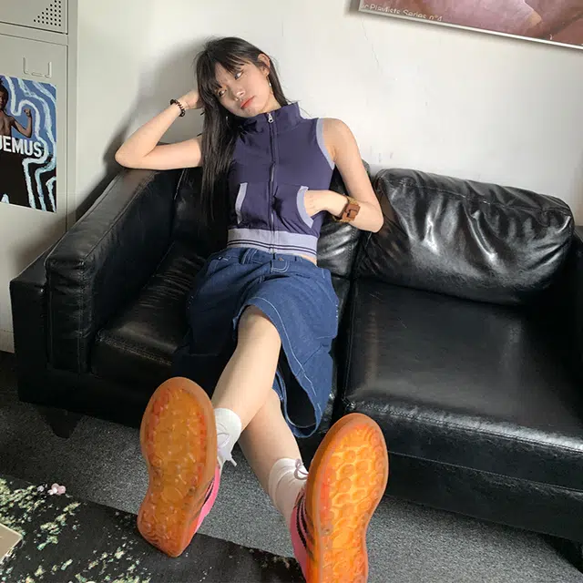 玫丝朵 甜辣百搭千禧风背心 女款 午夜蓝