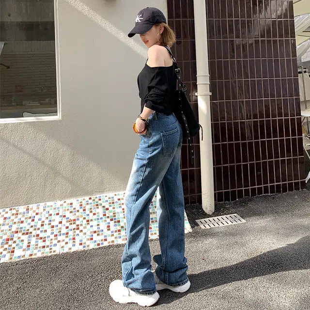 玫丝朵 百搭时尚休闲简约清新牛仔裤 女款