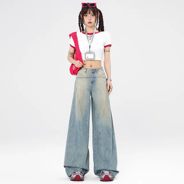 玫丝朵 通勤简约时尚休闲舒适牛仔裤 女款