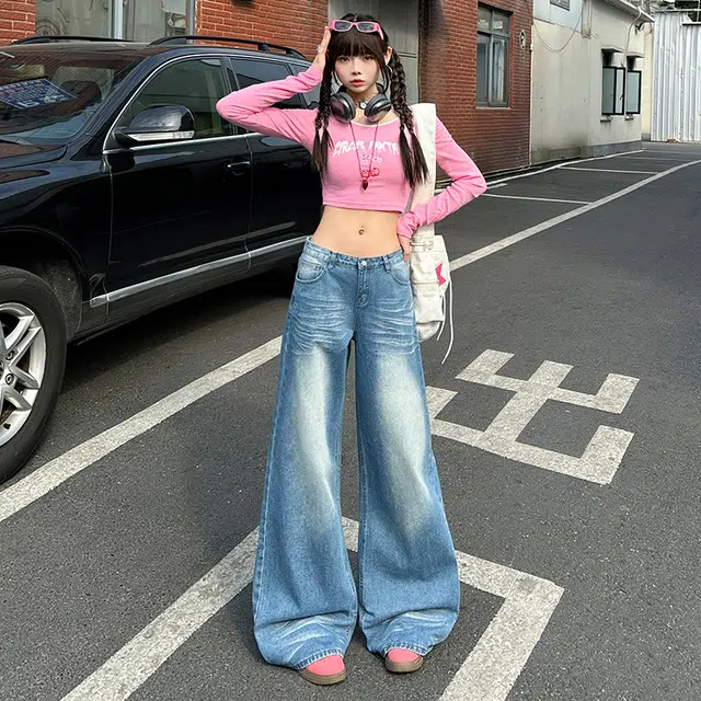 玫丝朵 通勤简约百搭休闲牛仔裤 女款