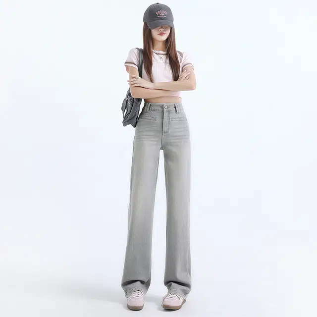 玫丝朵 优雅百搭清新简约纯色舒适 牛仔裤 女款