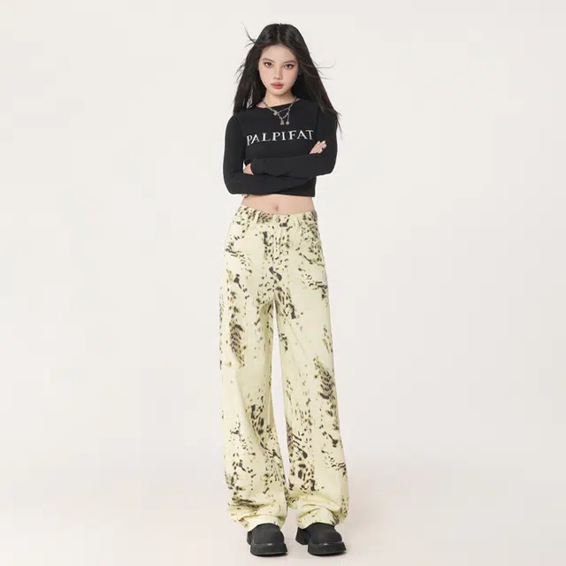 玫丝朵 简约通勤百搭阔腿休闲牛仔裤 女款